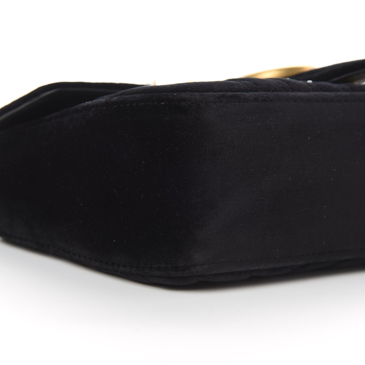 Velvet Matelasse Marquise Crystals Embroidered Small GG Marmont Shoulder Bag Black
