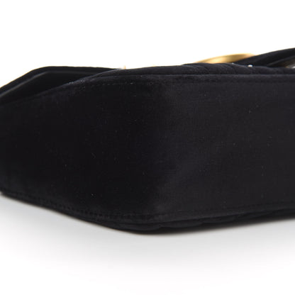 Gucci Velvet Matelasse Marquise Crystals Embroidered Small GG Marmont Shoulder Bag Black 9 of 13