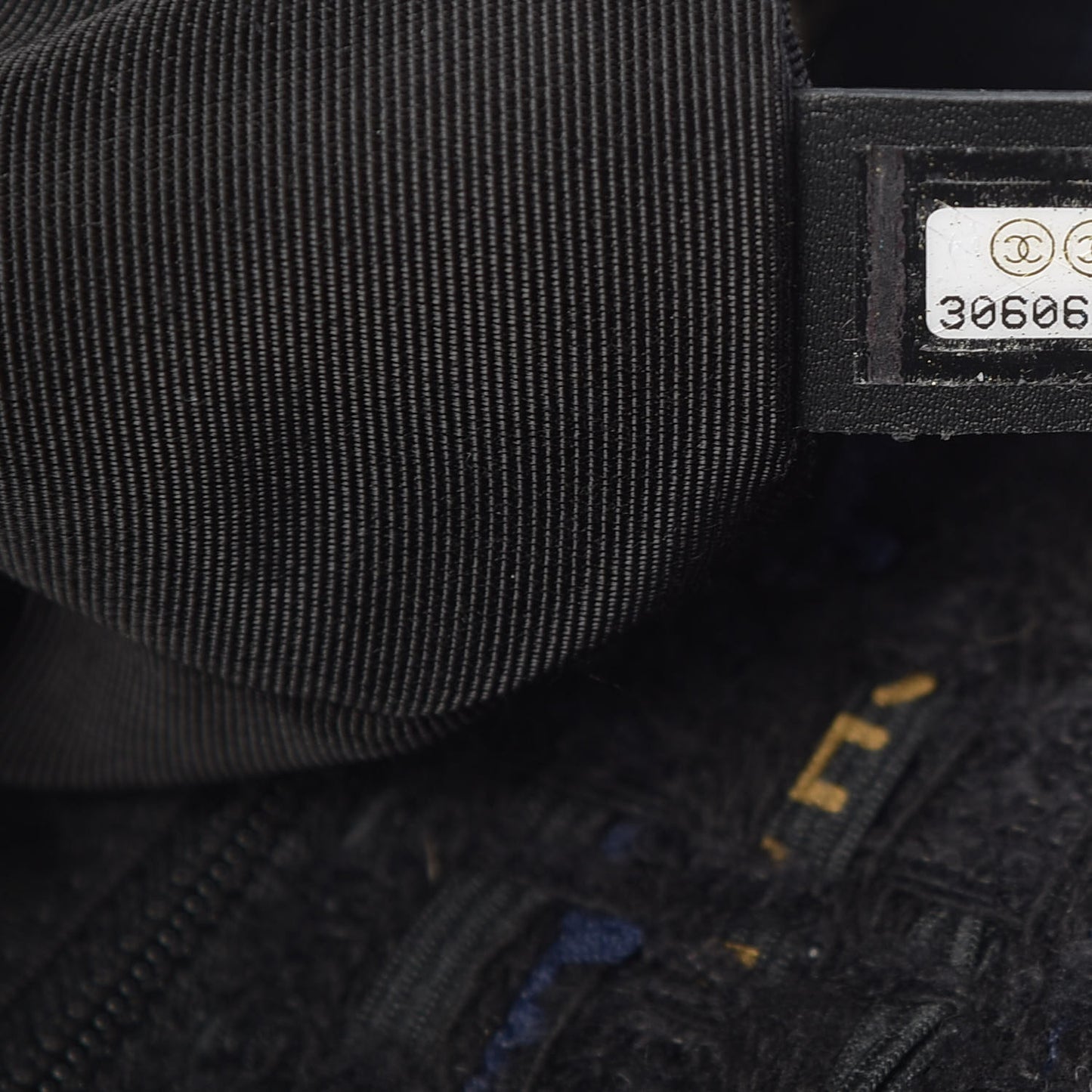 Tweed Quilted Large Chanel 19 Flap Black Navy Gold