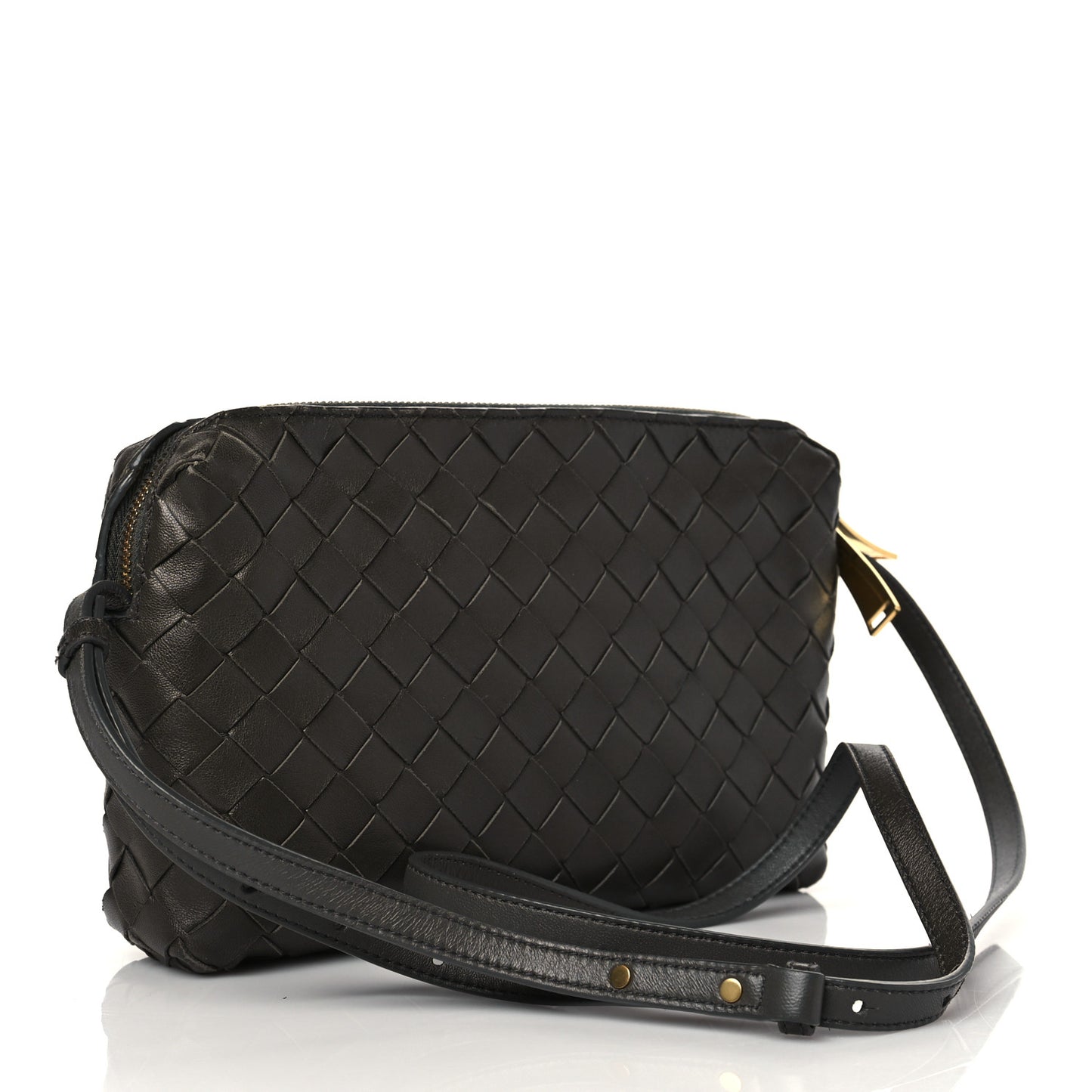 Nappa Intrecciato Crossbody Light Graphite