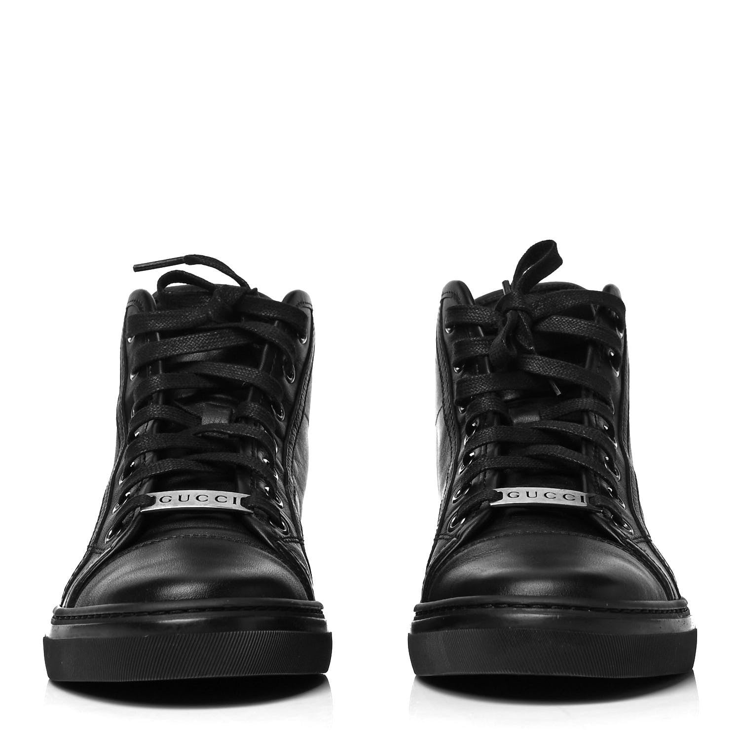 Gucci Calfskin Womens High Top Sneakers 35 Black 2 of 11
