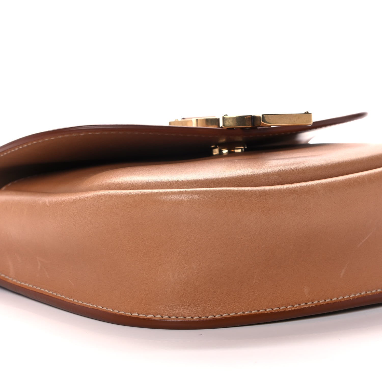 Saint Laurent Smooth Vintage Calfskin Small Kaia Satchel Brown Gold 8 of 11