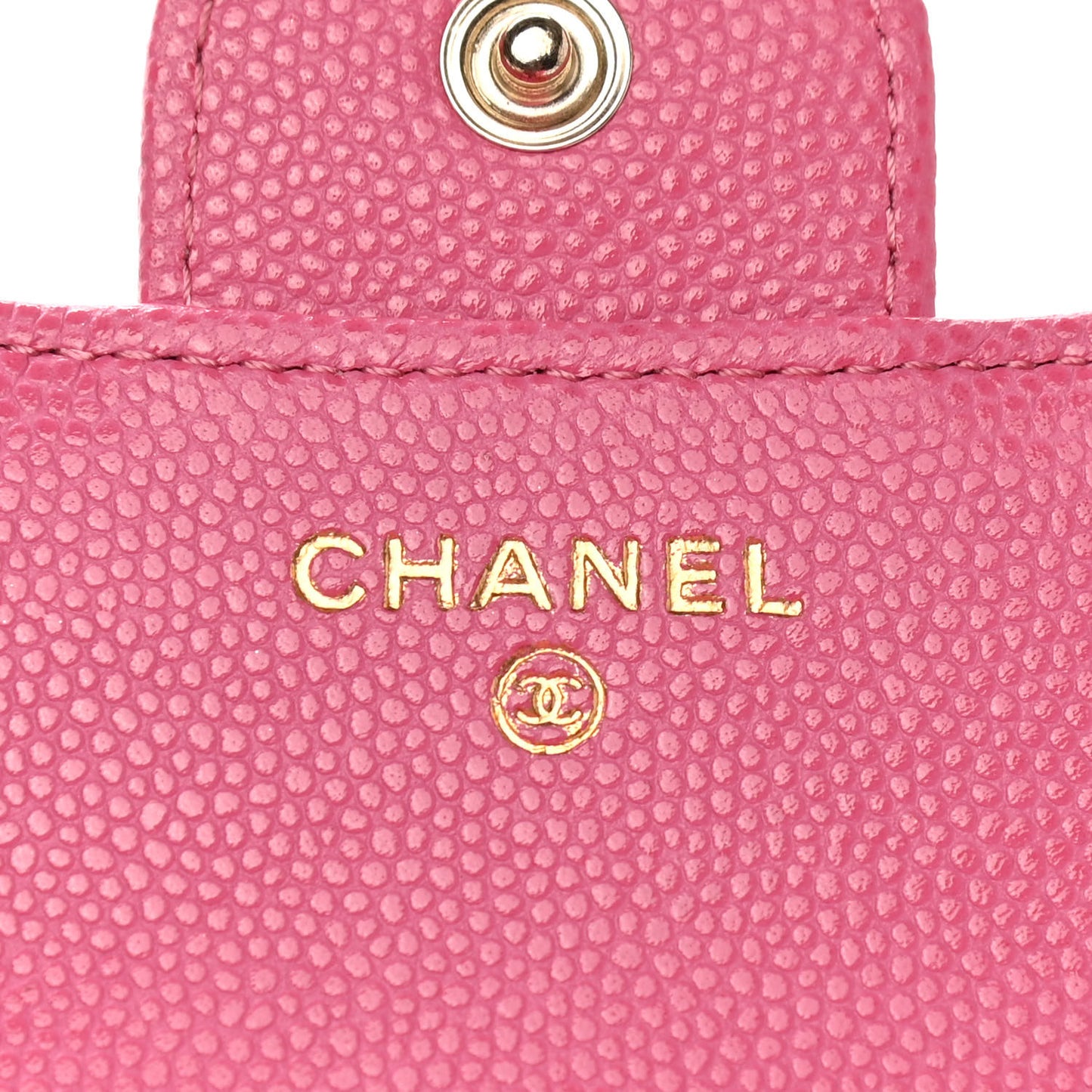 Caviar Quilted Compact Flap Wallet Pink