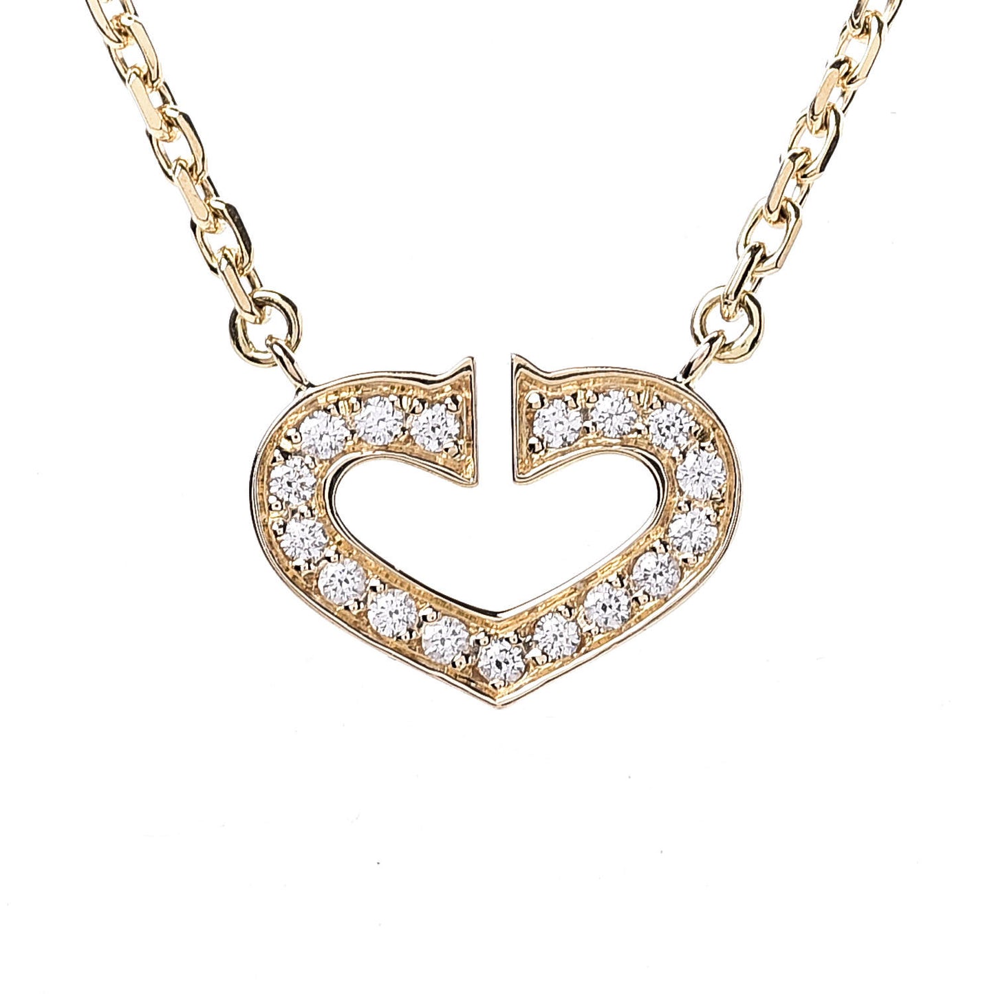 18K Yellow Gold Diamond Hearts And Symbols Pendant Necklace