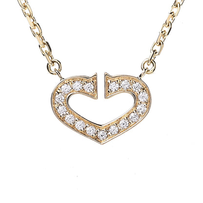 Cartier 18K Yellow Gold Diamond Hearts And Symbols Pendant Necklace 4 of 7
