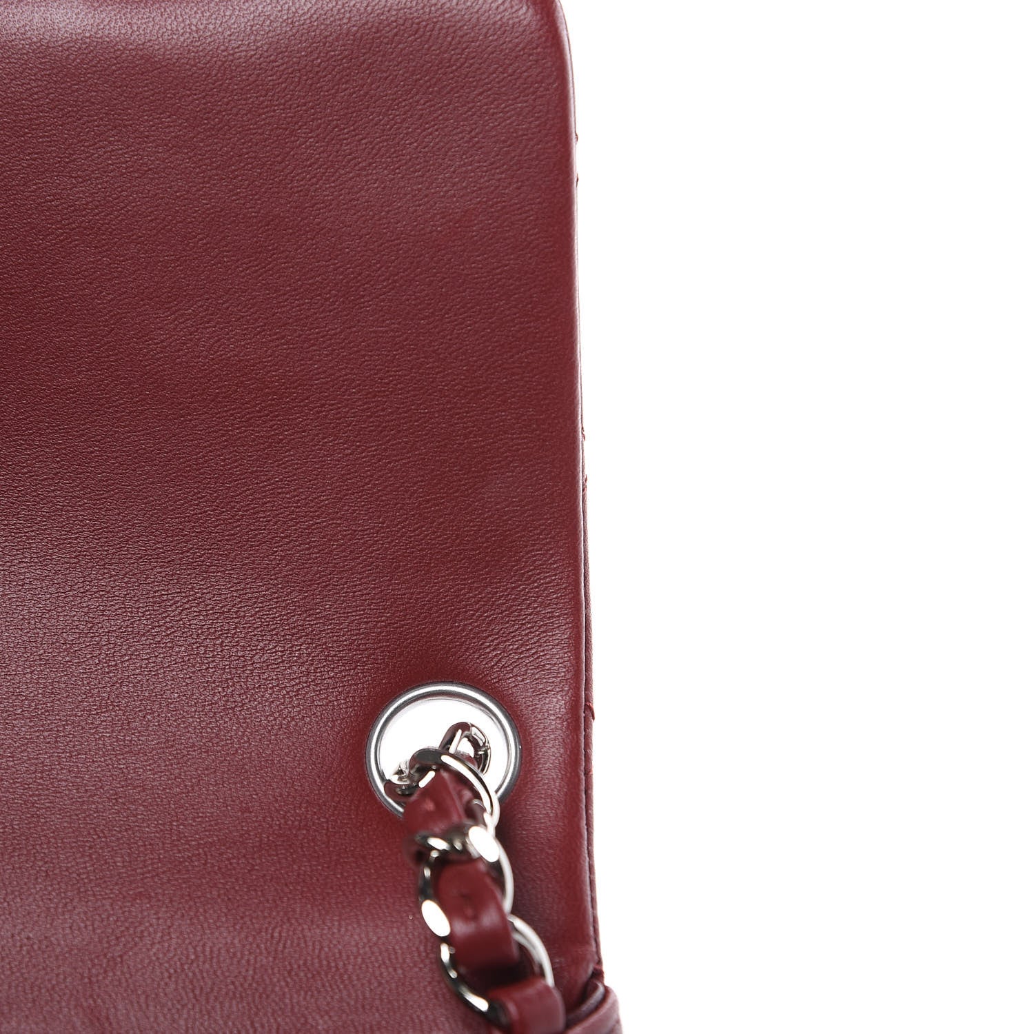 Chanel Lambskin Quilted Mini Square Flap Burgundy 11 of 12
