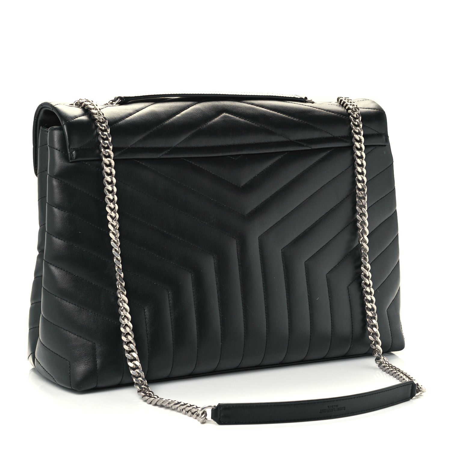 Saint Laurent Calfskin Y Quilted Monogram Large Loulou Chain Satchel Black 3 of 11
