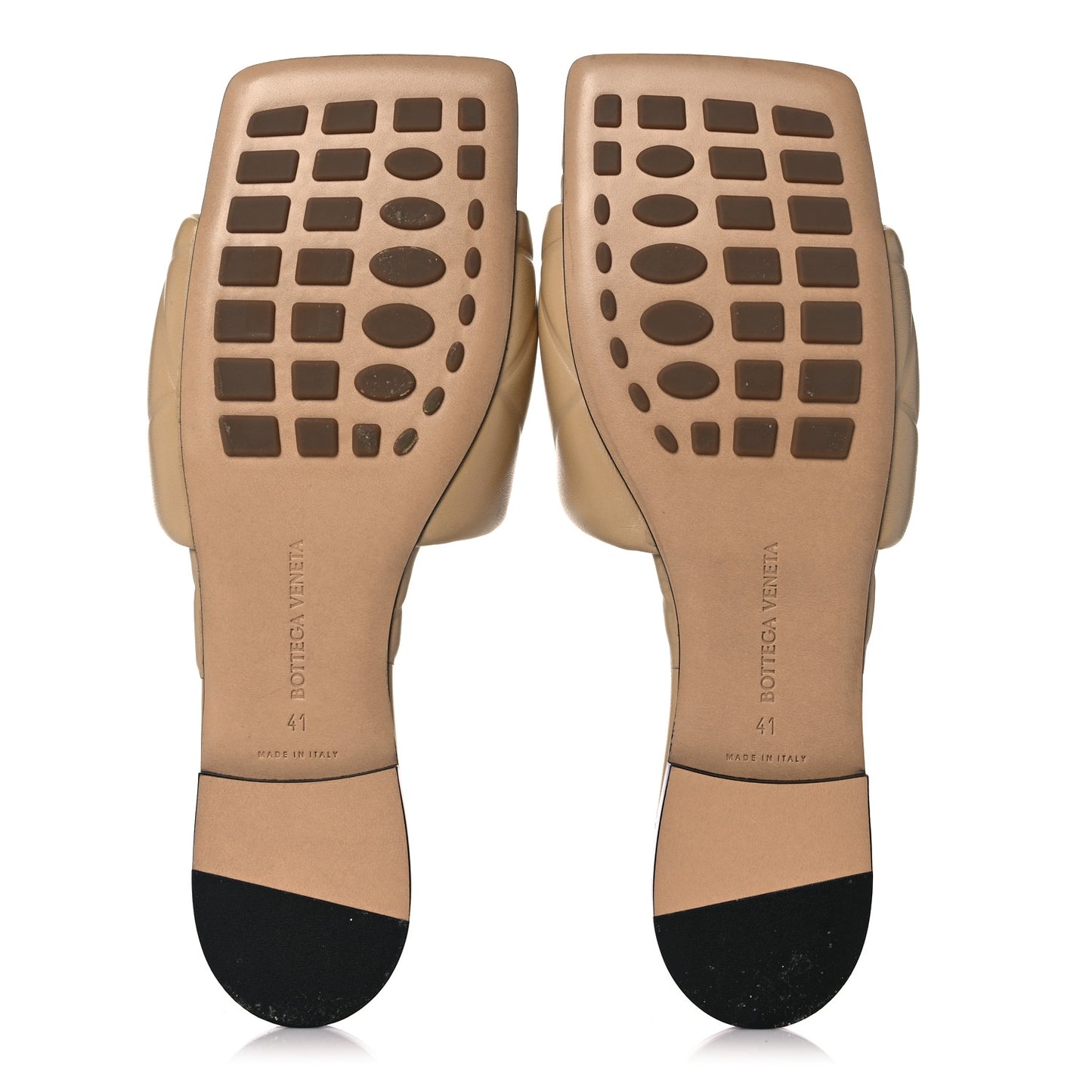 Nappa Quilted Rubber Lido Flat Sandals 41 Cane Sugar