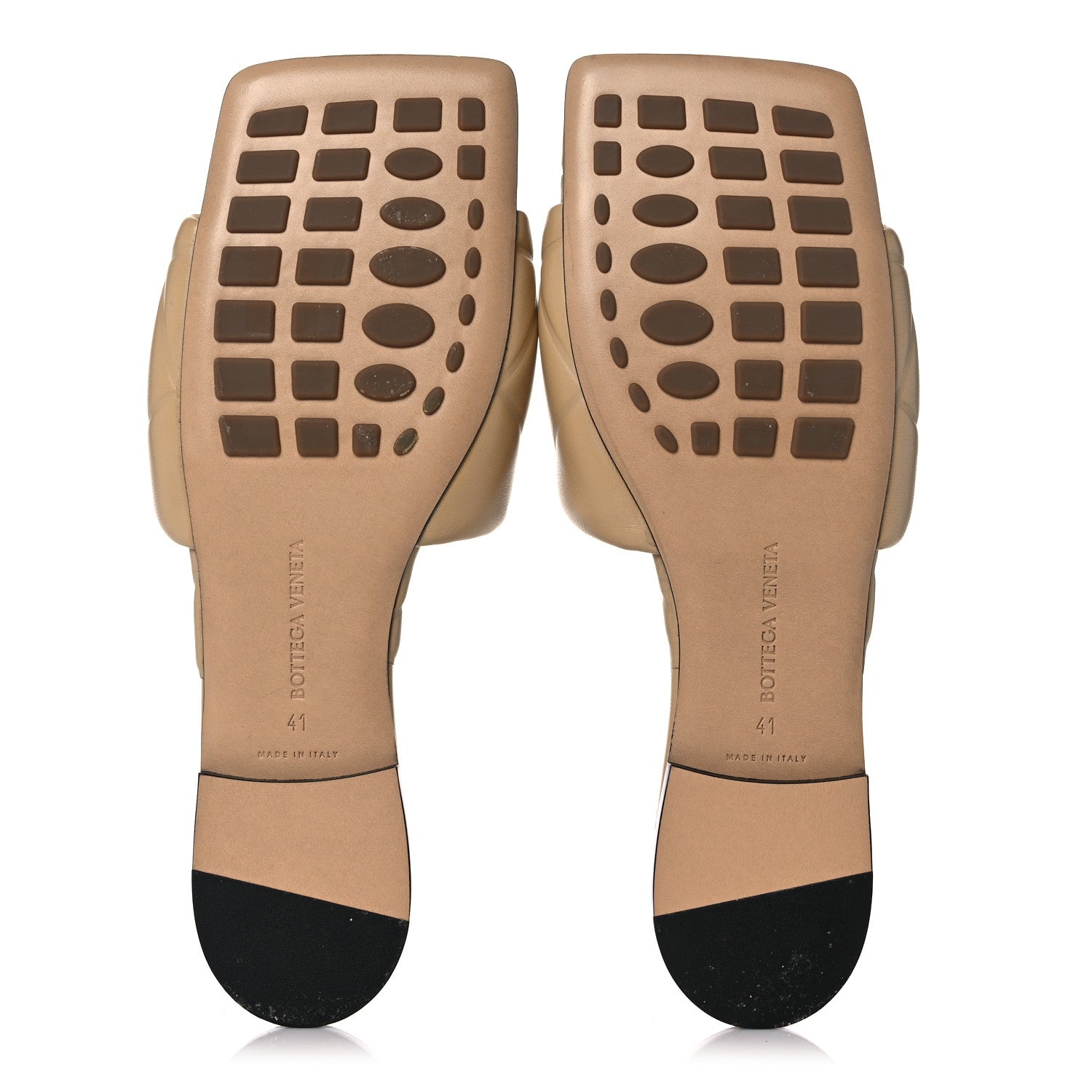 Bottega Veneta Nappa Quilted Rubber Lido Flat Sandals 41 Cane Sugar 5 of 8