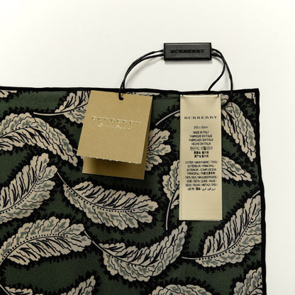 Burberry Silk Leaf Print Scarf Dusty Green 4 of 4