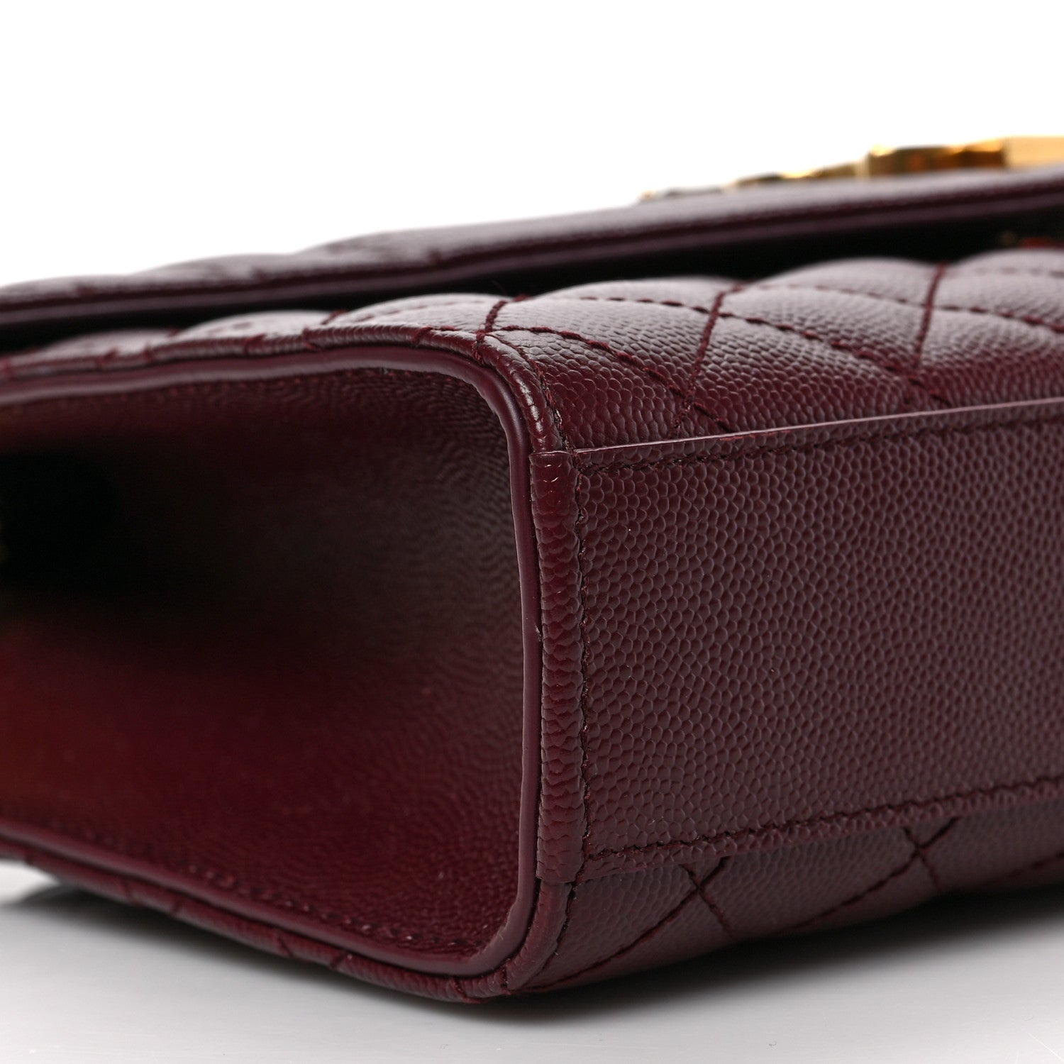 Saint Laurent Grain De Poudre Textured Mixed Matelasse Medium Triquilt Monogram Satchel Rouge Legion 7 of 8