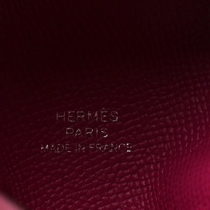 Hermes Madame Calfskin Bastia Coin Purse Rose Pourpre 6 of 8