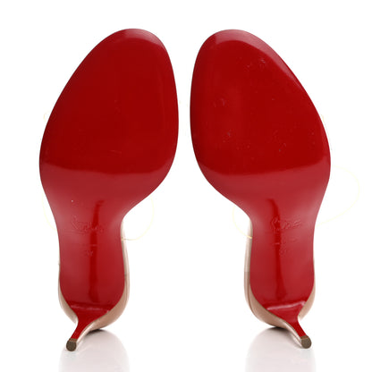 Christian Louboutin Patent PVC Just Nothing 85 Slide Sandals 37 Nude 5 of 7