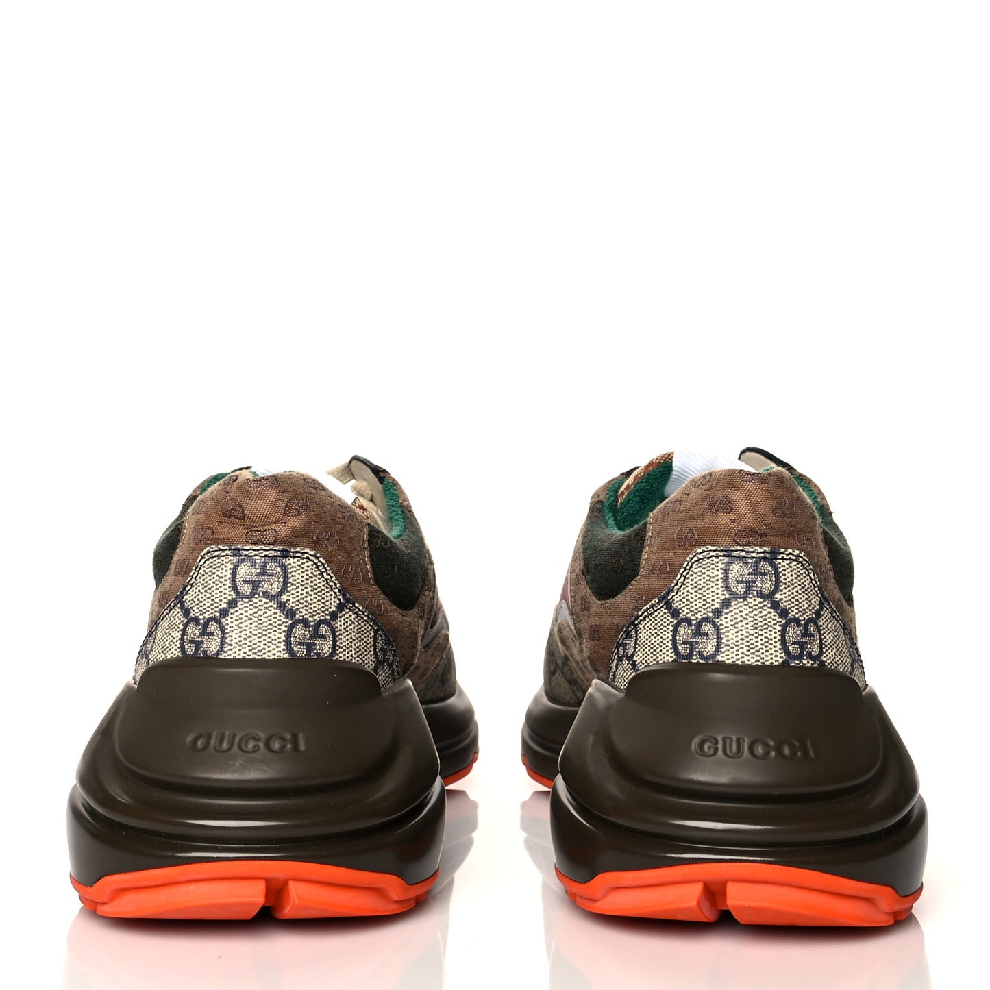 GG Supreme Monogram Mix Monogram Mens Rhyton Sneakers 7 Bordeaux Beige Ebony