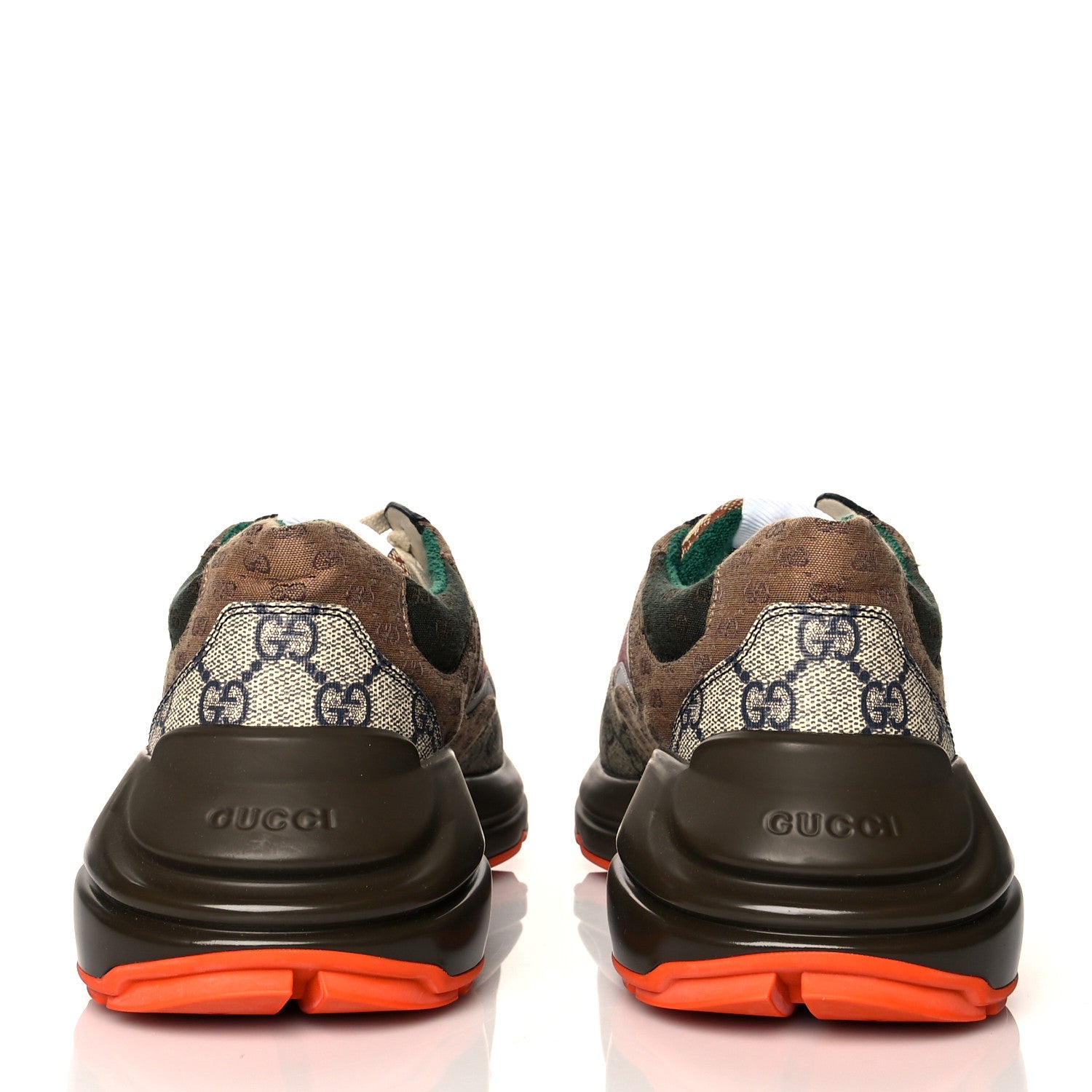 Gucci GG Supreme Monogram Mix Monogram Mens Rhyton Sneakers 7 Bordeaux Beige Ebony 5 of 9