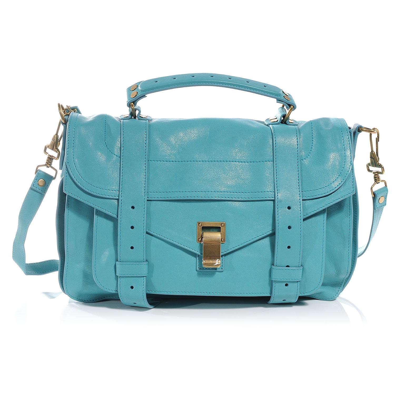 Proenza Schouler Lambskin PS1 Medium Satchel Lagoon 1 of 7