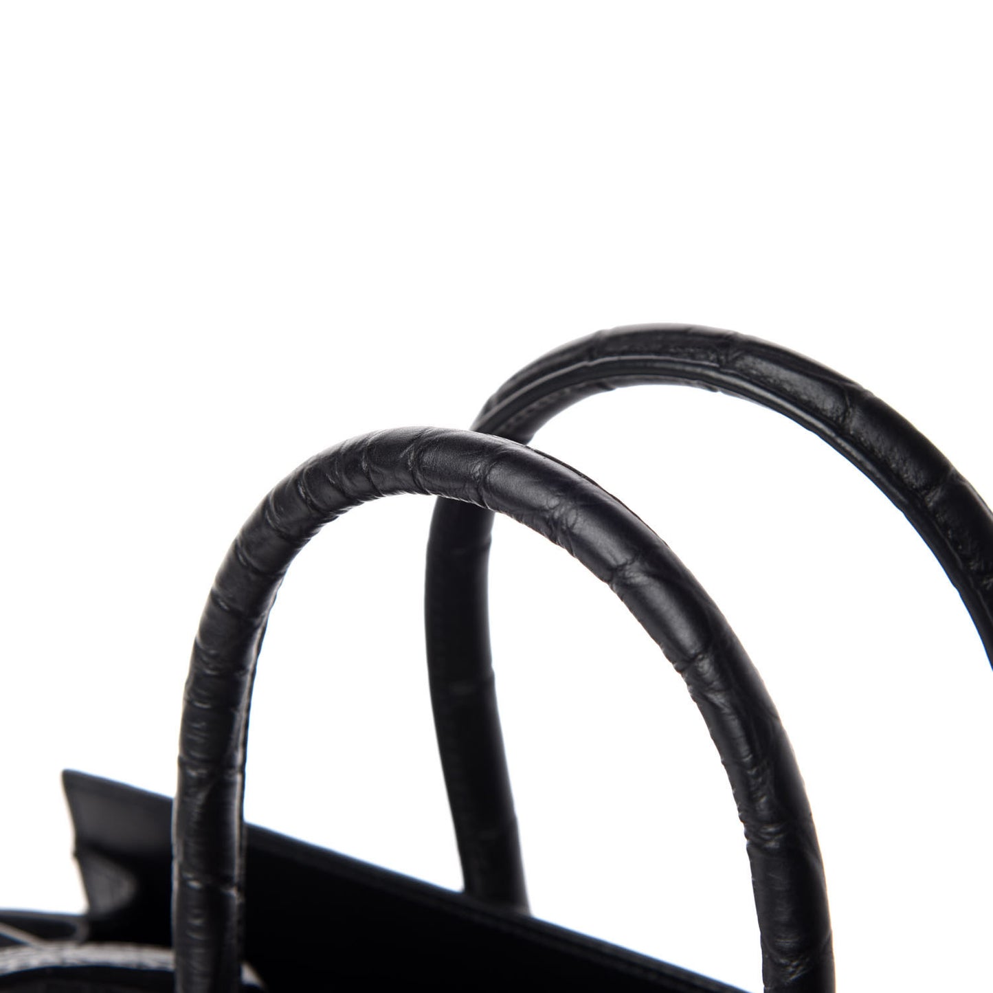 Calfskin Crocodile Embossed Baby Sac De Jour Black