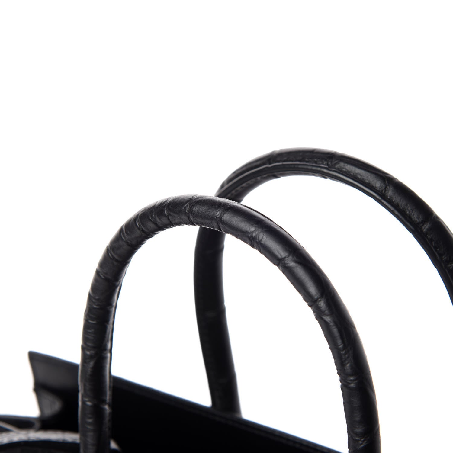 Saint Laurent Calfskin Crocodile Embossed Baby Sac De Jour Black 8 of 9
