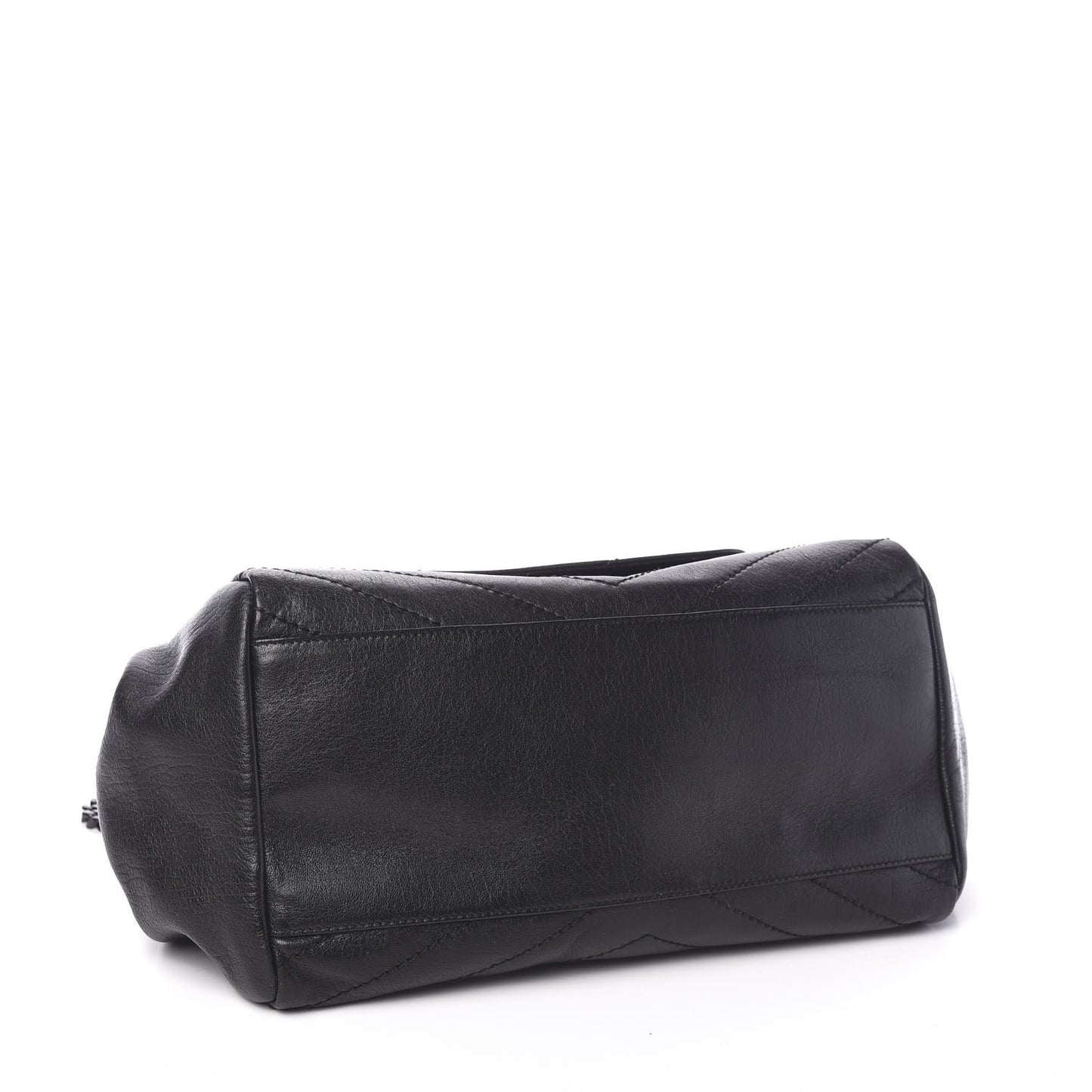 Vintage Lambskin Chevron Monogram Medium Nolita Black