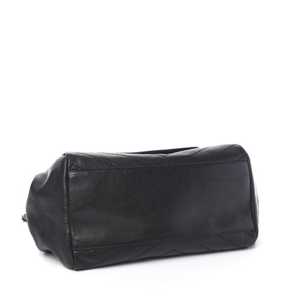 Saint Laurent Vintage Lambskin Chevron Monogram Medium Nolita Black 3 of 9