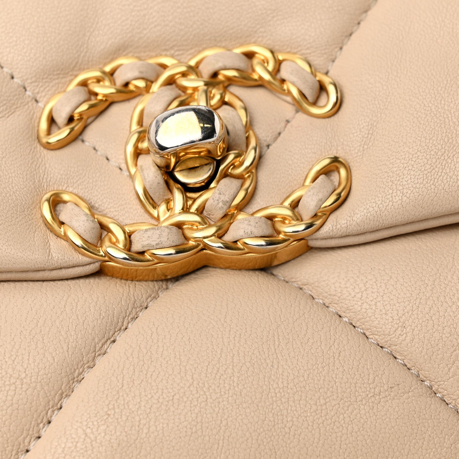 Chanel Lambskin Quilted Medium Chanel 19 Flap Beige 15 of 21