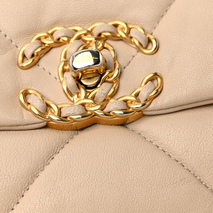 Chanel Lambskin Quilted Medium Chanel 19 Flap Beige 15 of 21