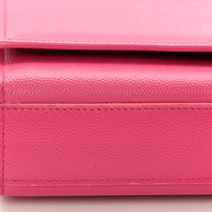 Saint Laurent Grain De Poudre Medium Monogram Kate Satchel Lipstick Fuchsia 6 of 13