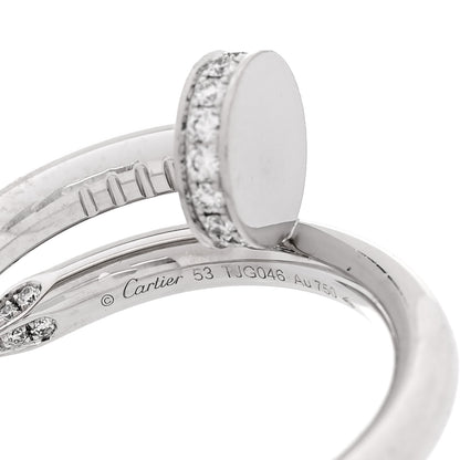 Cartier 18K White Gold Diamond Juste Un Clou Ring 53 6.25 4 of 5