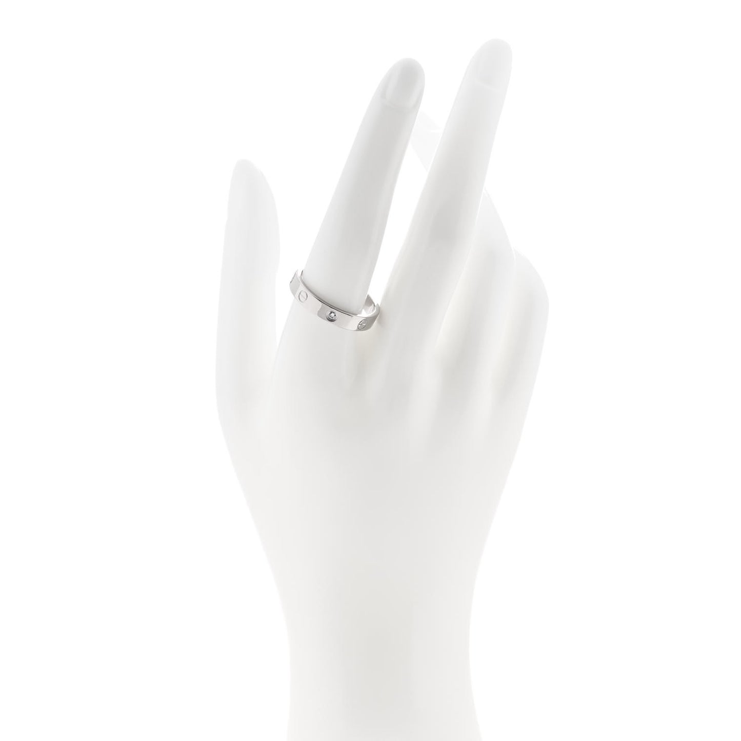 18K White Gold Diamond 4mm LOVE Wedding Band Ring 61 9.5