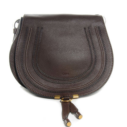 Chloe Calfskin Medium Marcie Round Crossbody Bag Coffee Shot 1 of 10