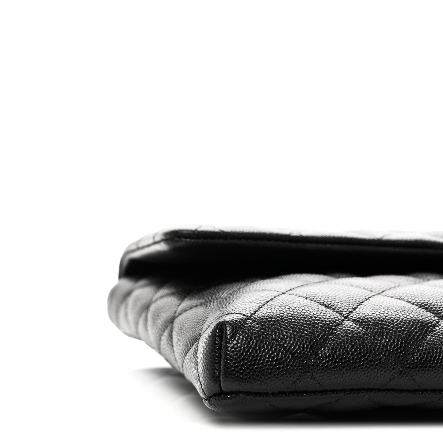 Caviar Quilted Flap Clutch Black