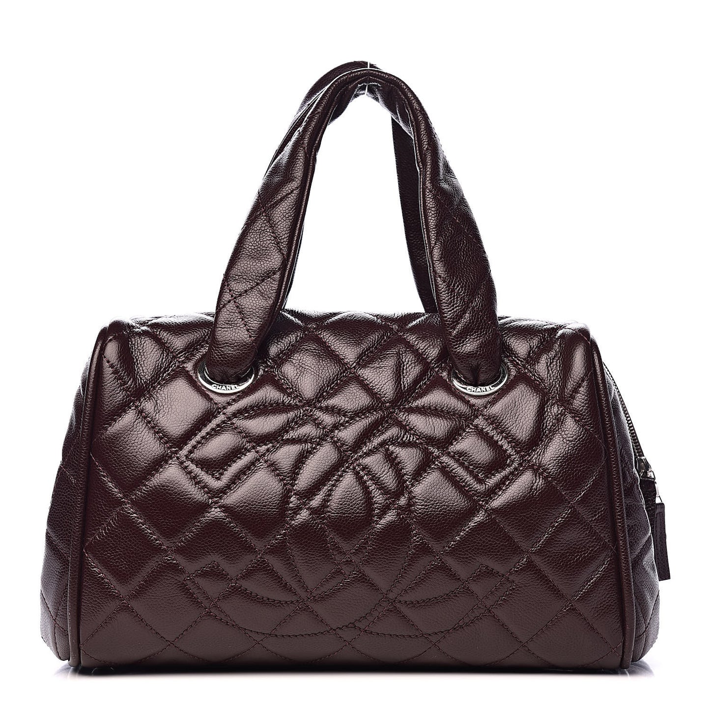 Caviar Quilted CC Timeless Bowler Burgundy