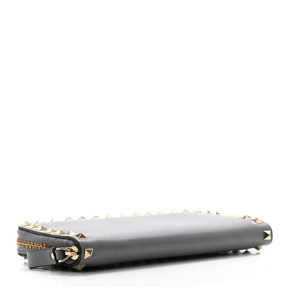 Valentino Garavani Vitello Rockstud Zip Around Wallet Stone 4 of 12
