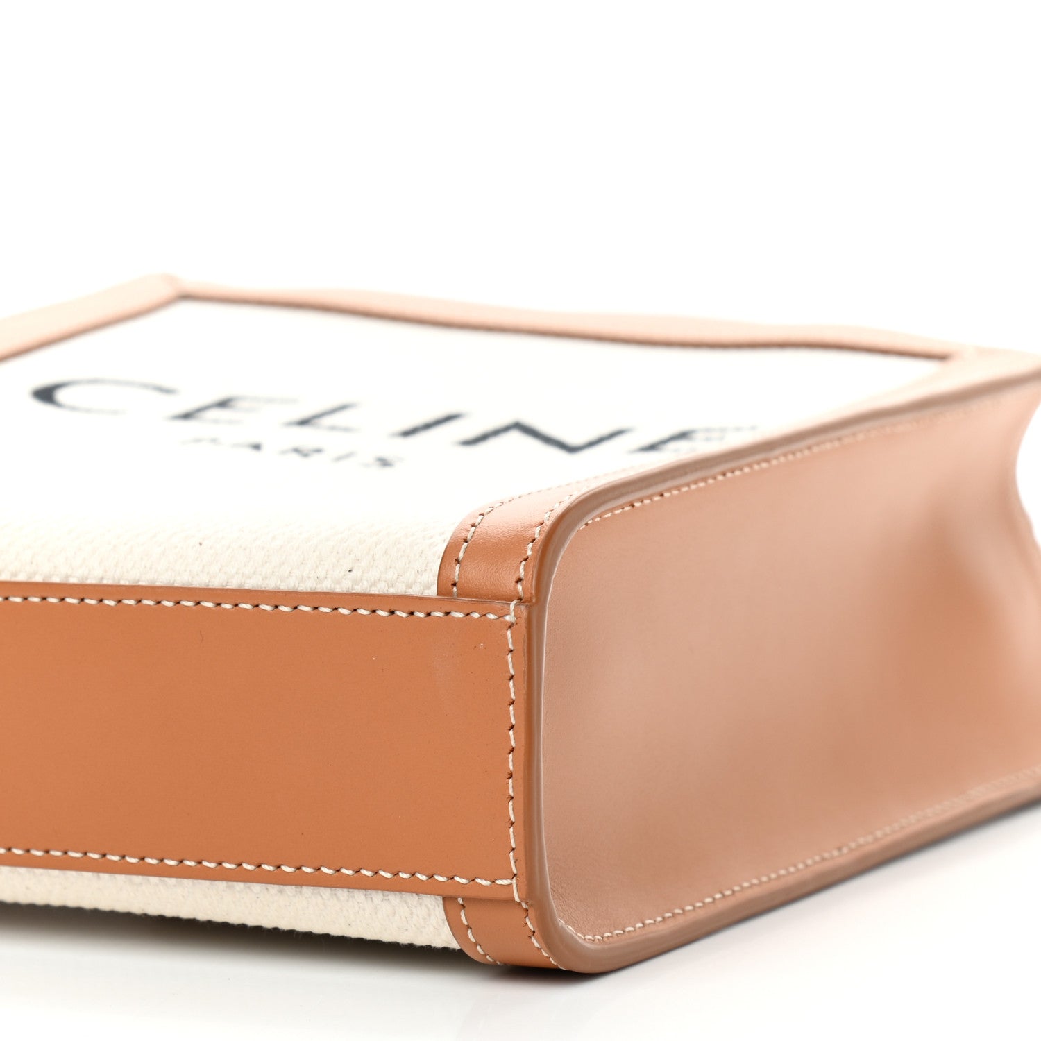 Celine Canvas Calfskin Mini Vertical Cabas Natural Tan 8 of 11