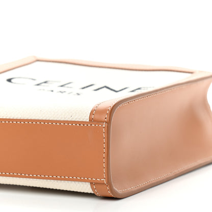 Celine Canvas Calfskin Mini Vertical Cabas Natural Tan 8 of 11