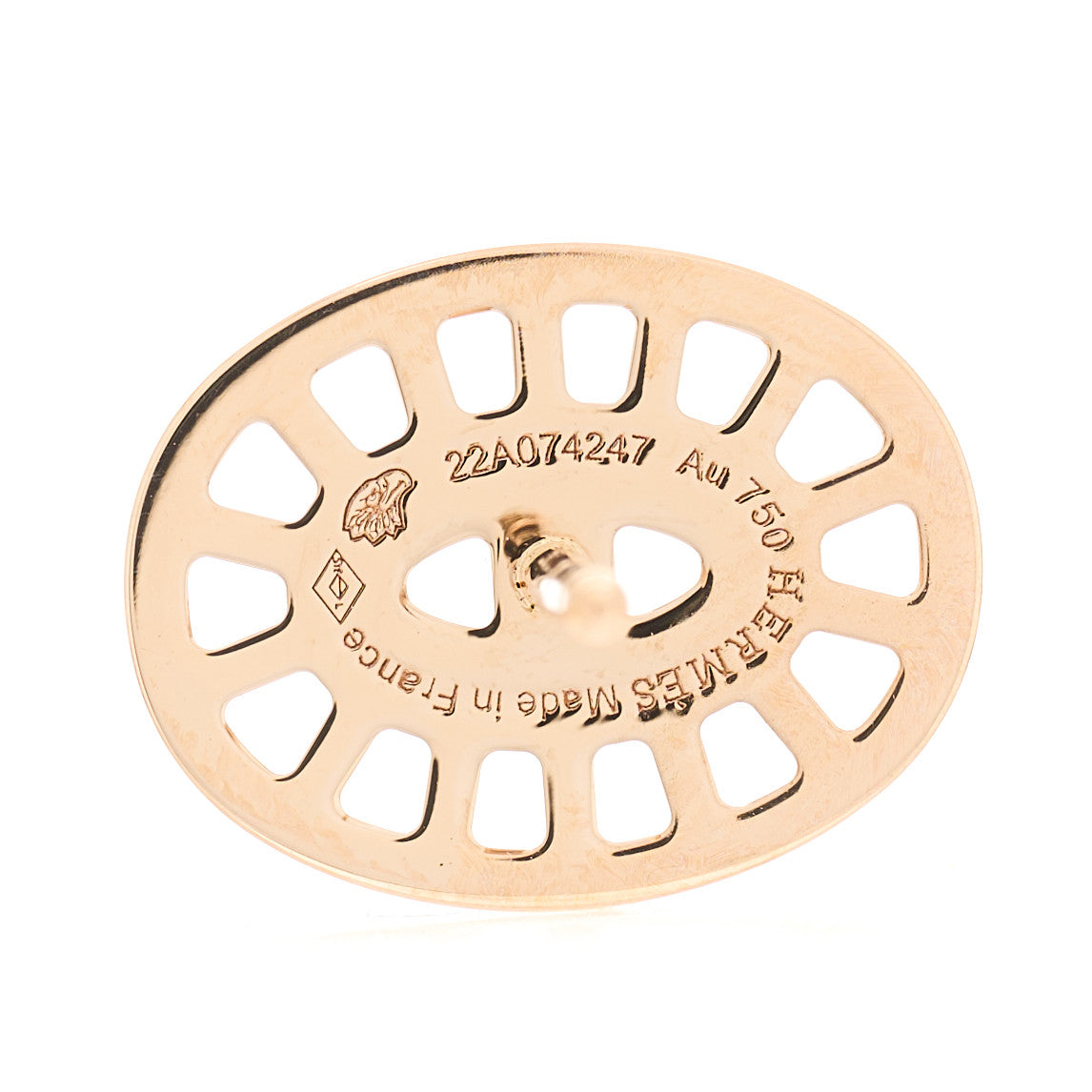 Hermes 18K Rose Gold Diamond Chaine d'Ancre Divine Stud Earrings 4 of 4