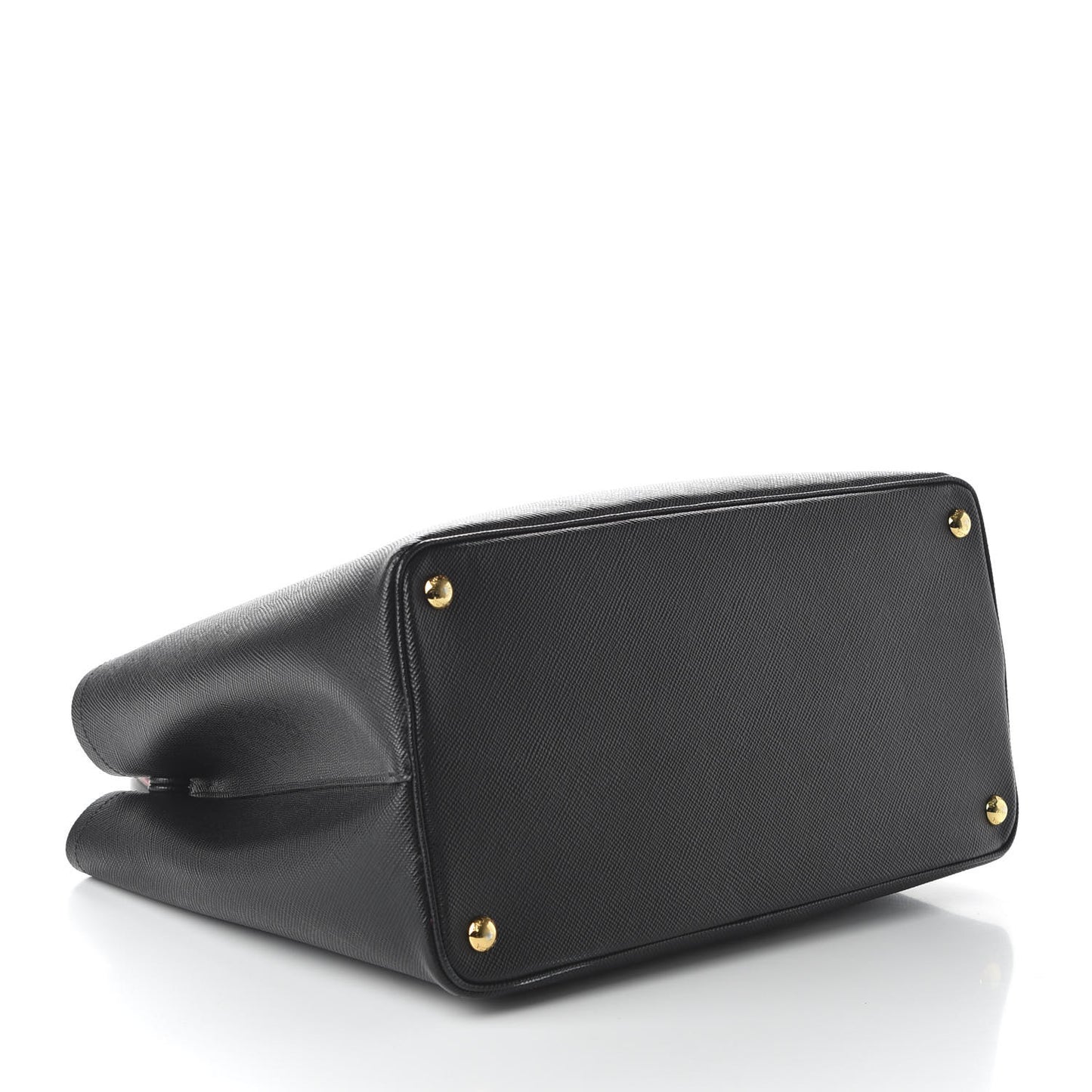 Saffiano Cuir Large Double Bag Black Fuoco