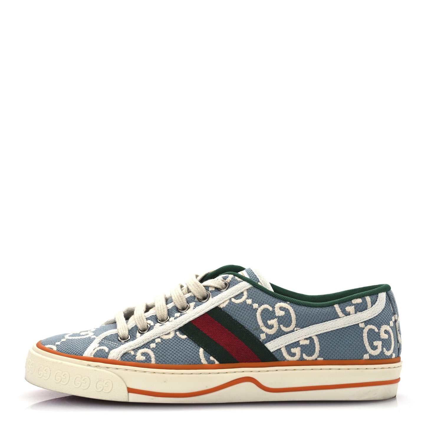 Cotton GG Monogram Web Womens 1977 Tennis Sneakers 39 Philod Ivory Mystic White
