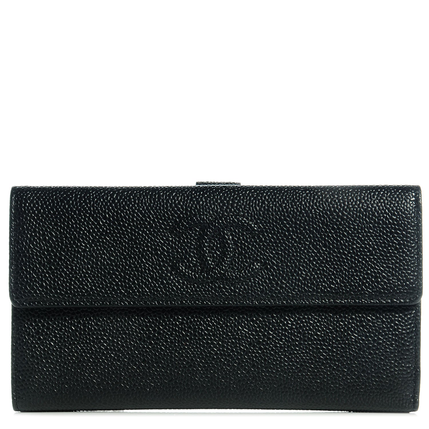 Chanel Caviar CC Long Flap French Wallet Black 1 of 9