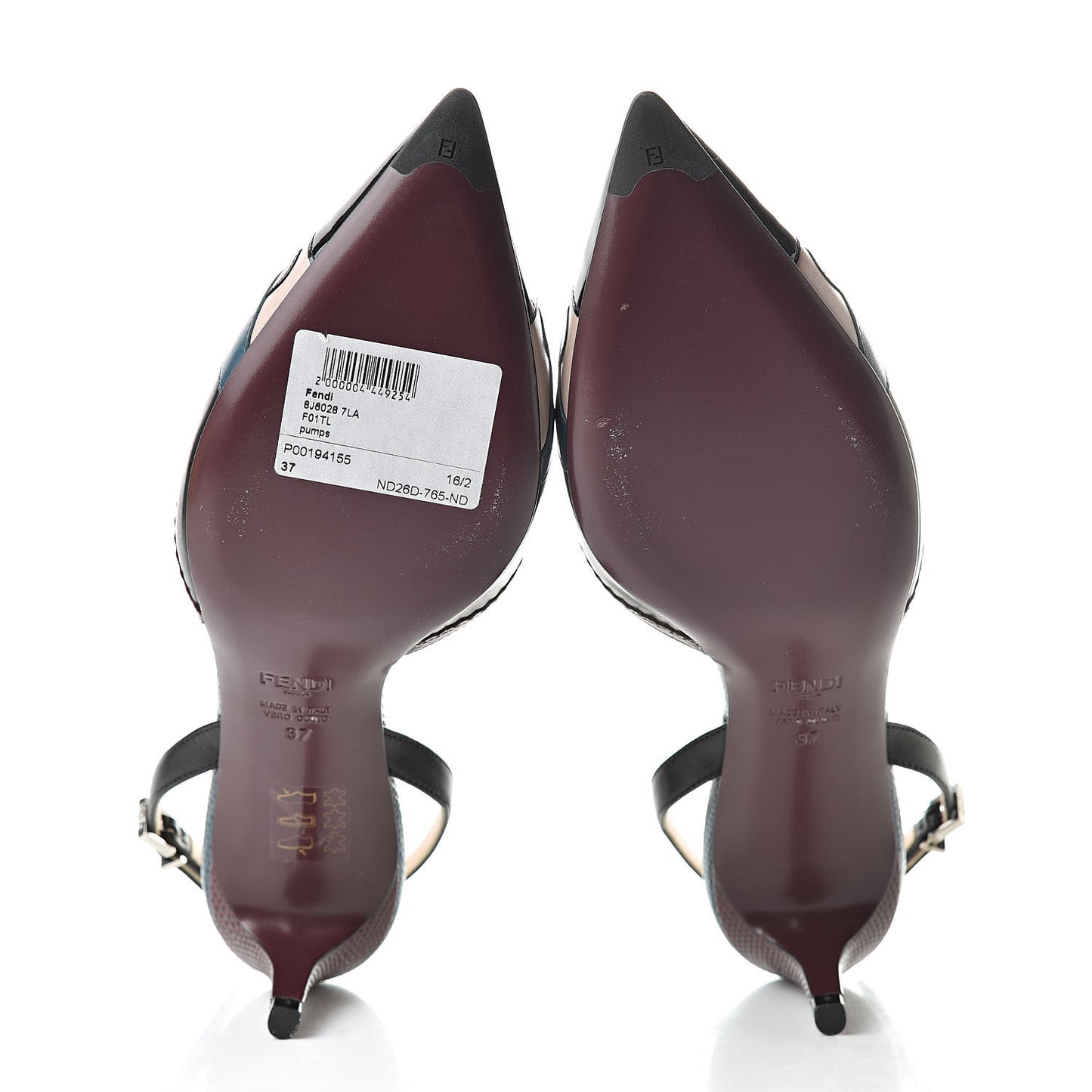 Patent Calfskin Bug Slingback Pumps 37 Multicolor