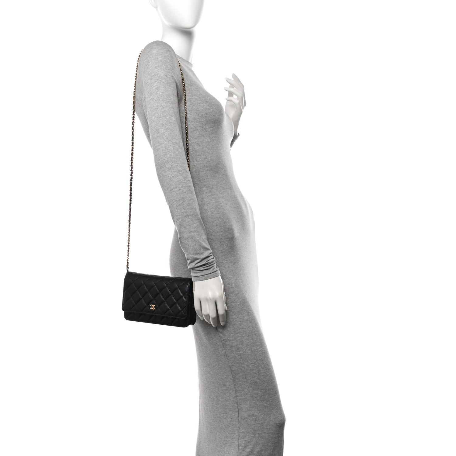 Chanel Caviar Quilted Wallet On Chain WOC Black 2 of 12