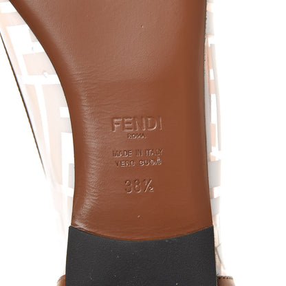 Fendi PVC Calfskin FF Colibri Ballerina Flats 38.5 White Cuoio 6 of 8