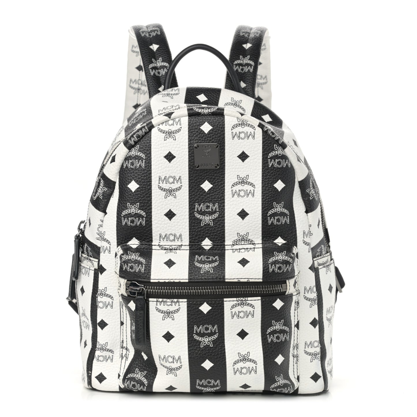 Striped Visetos Small Stark Backpack Black White