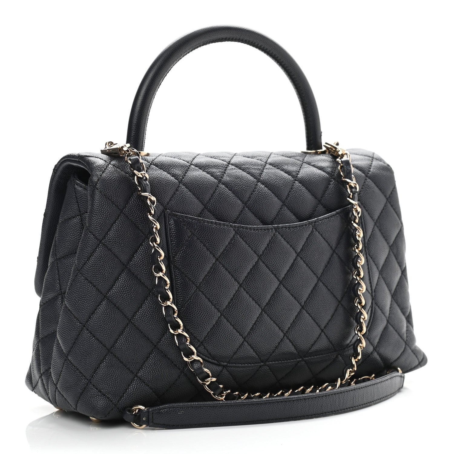 Chanel Caviar Quilted Small Coco Handle Flap Navy 3 of 11