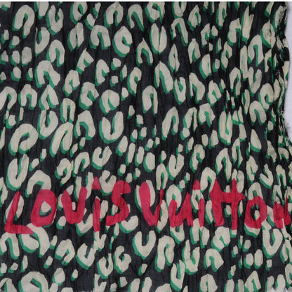 Louis Vuitton Cotton Leopard Pareo Scarf Blue Infini 5 of 7