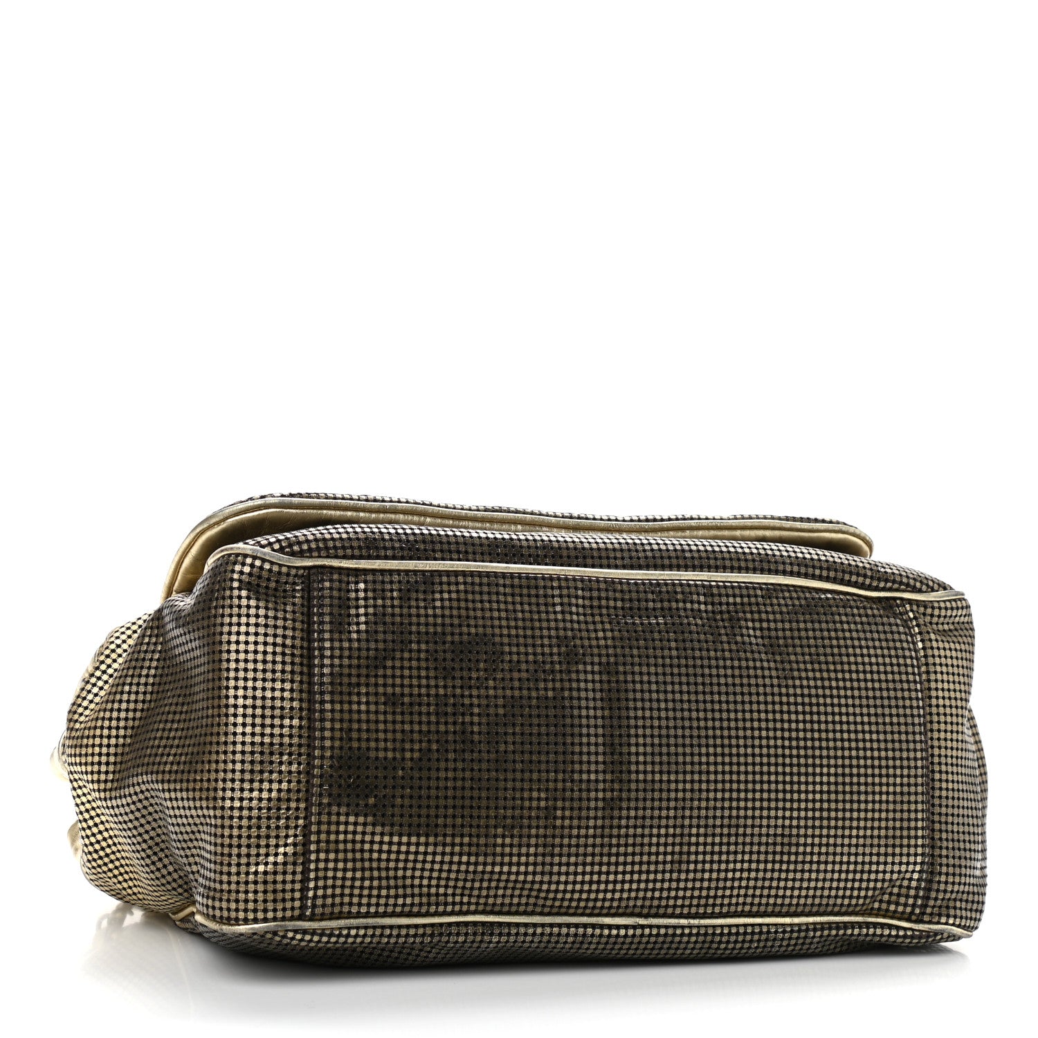 Chanel Metallic Lambskin Perforated Hollywood Accordion Flap Bag Gold 3 of 12