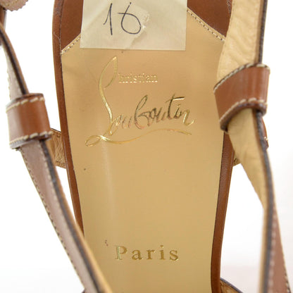 Christian Louboutin Leather Volnay 140 Platform Sandals Heels 40 Tan 5 of 6