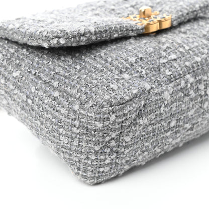 Chanel Tweed Quilted Medium Chanel 19 Flap Grey 8 of 9