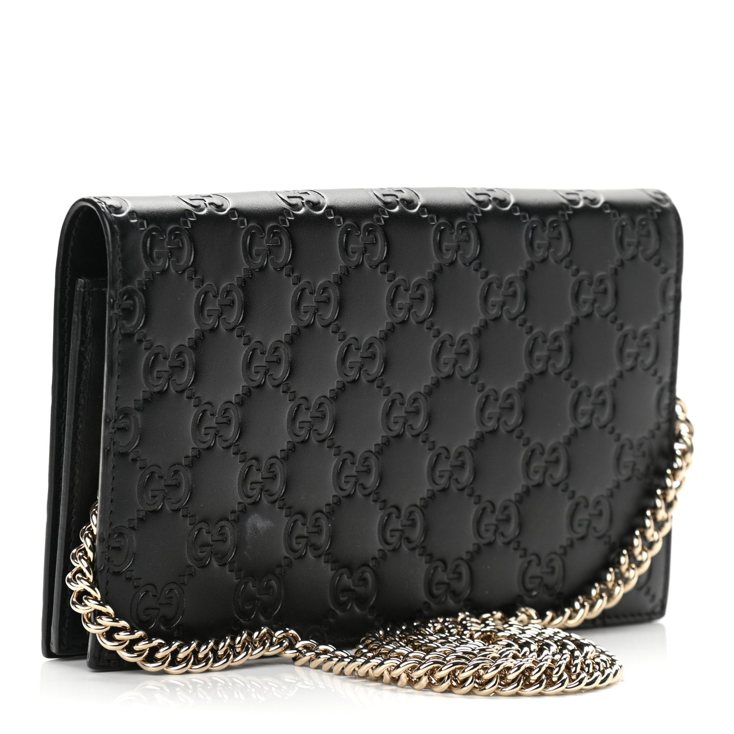 Guccissima Signature Bowy Chain Wallet Black