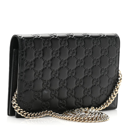 Gucci Guccissima Signature Bowy Chain Wallet Black 3 of 9